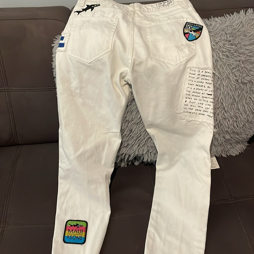 Zara Basic “Limited Edition” White Design Jeans S… - image 2